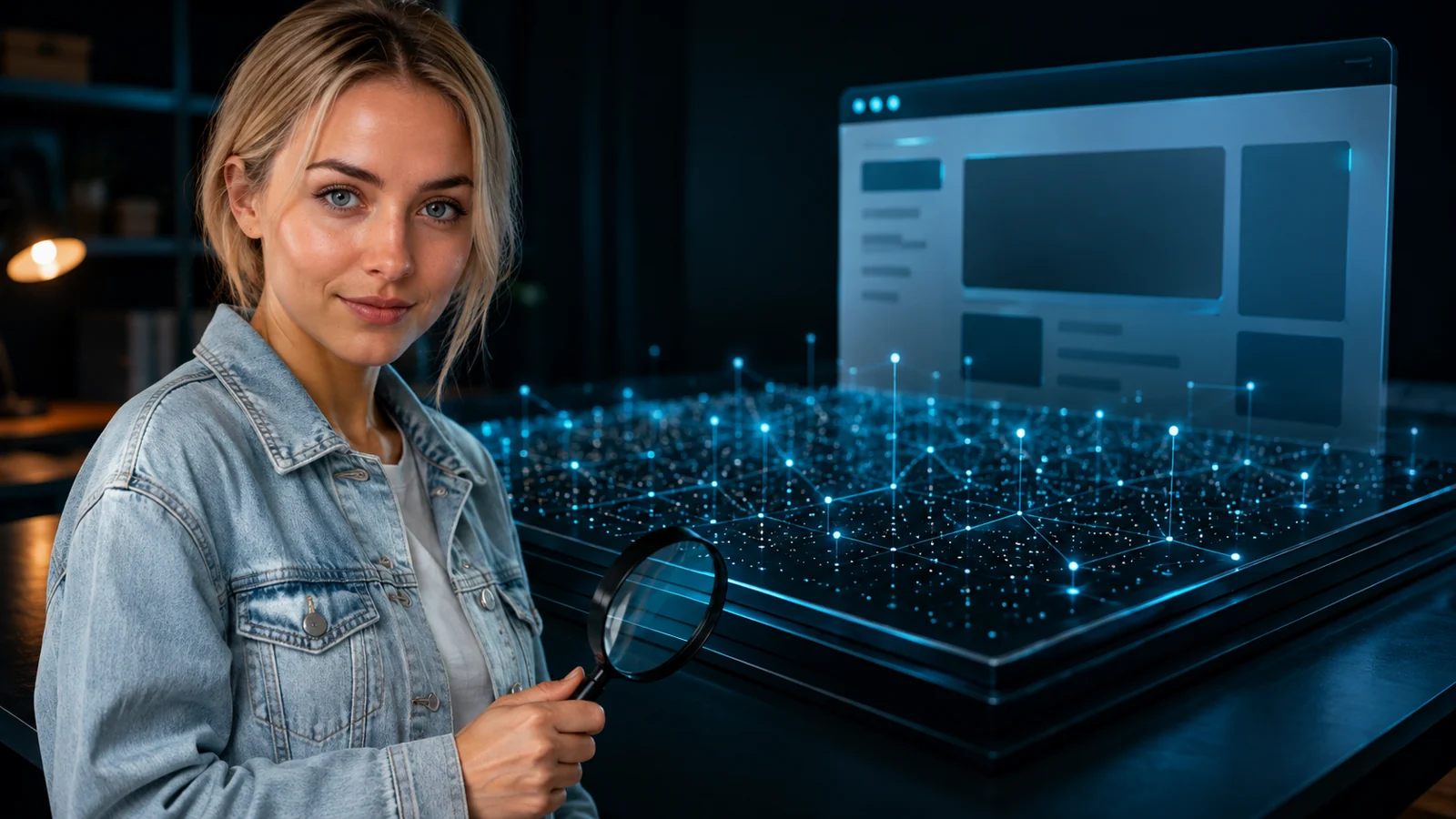 Lena präsentiert Dark-Web-Recherche und Website-Module
