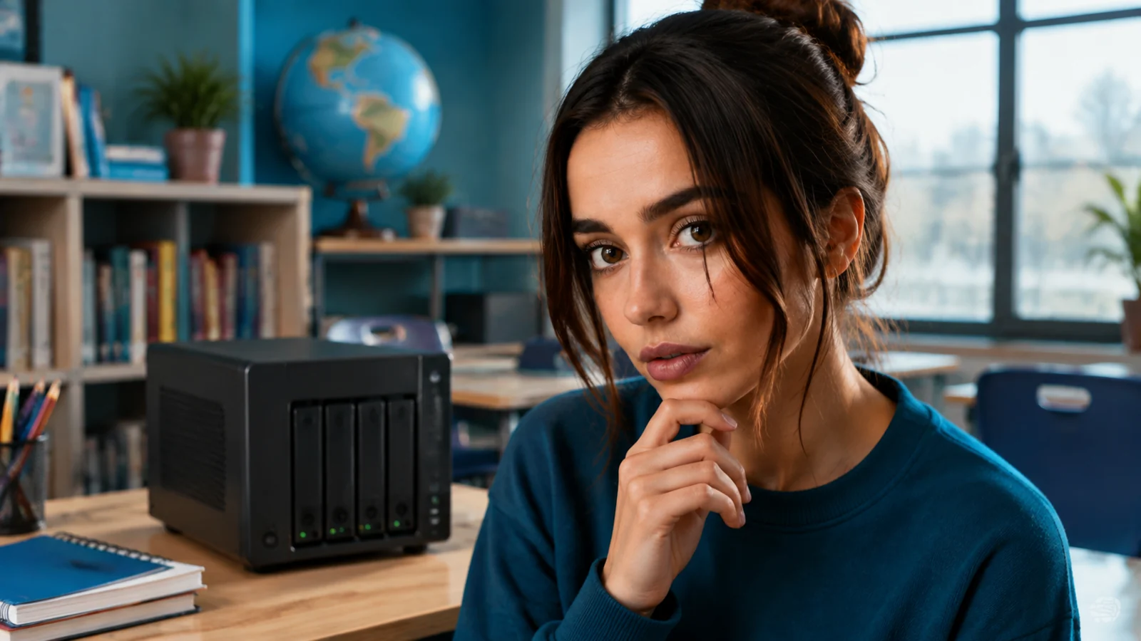 Jana präsentiert Schulserver und digitale Lernmittel