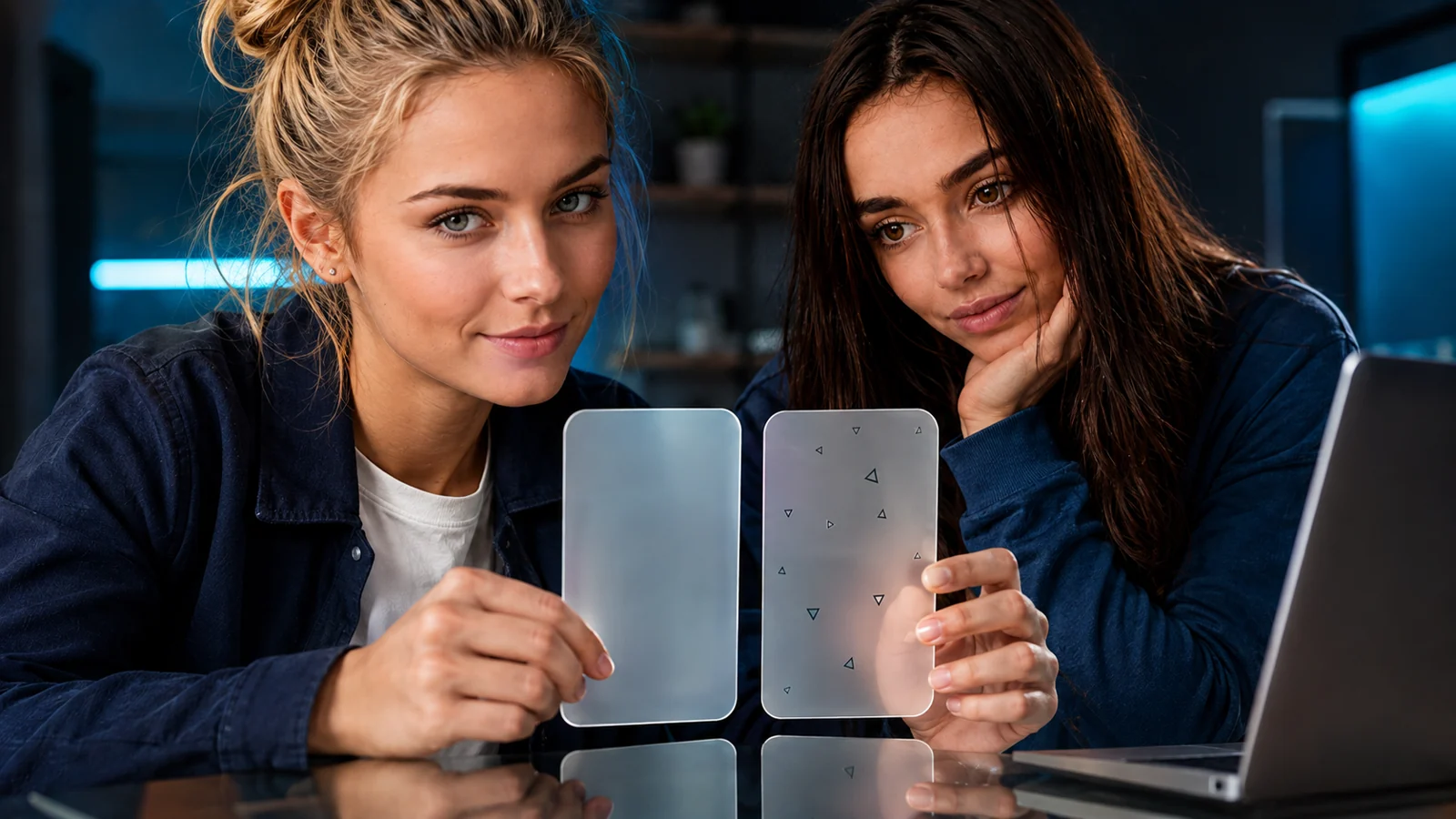 Lena und Jana präsentieren Prüfung verdächtiger KI-Kommunikation