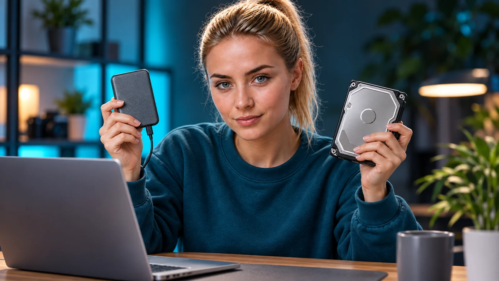 Lena präsentiert getrennte Datensicherungen