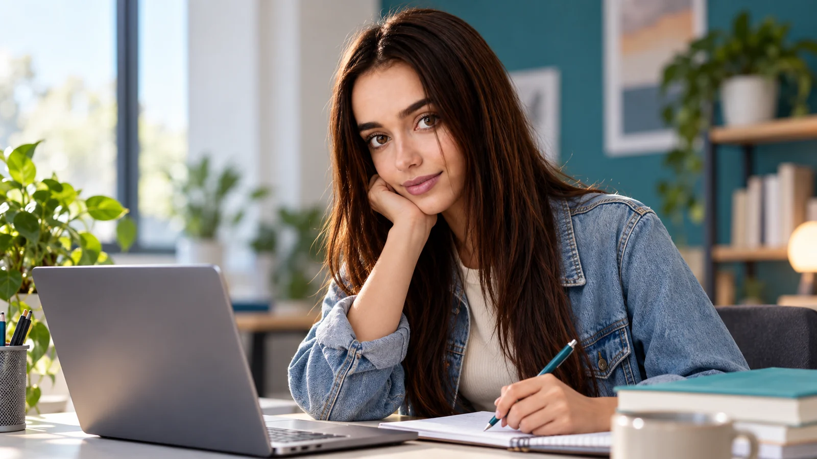 Jana präsentiert Lernen und Arbeit an digitalen Projekten