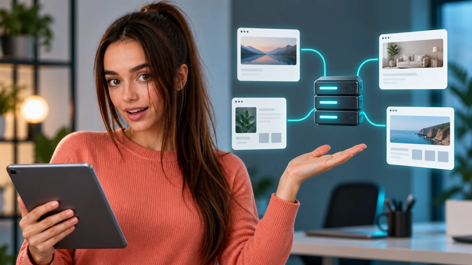 Jana präsentiert Website-Projekte im Reseller-Hosting