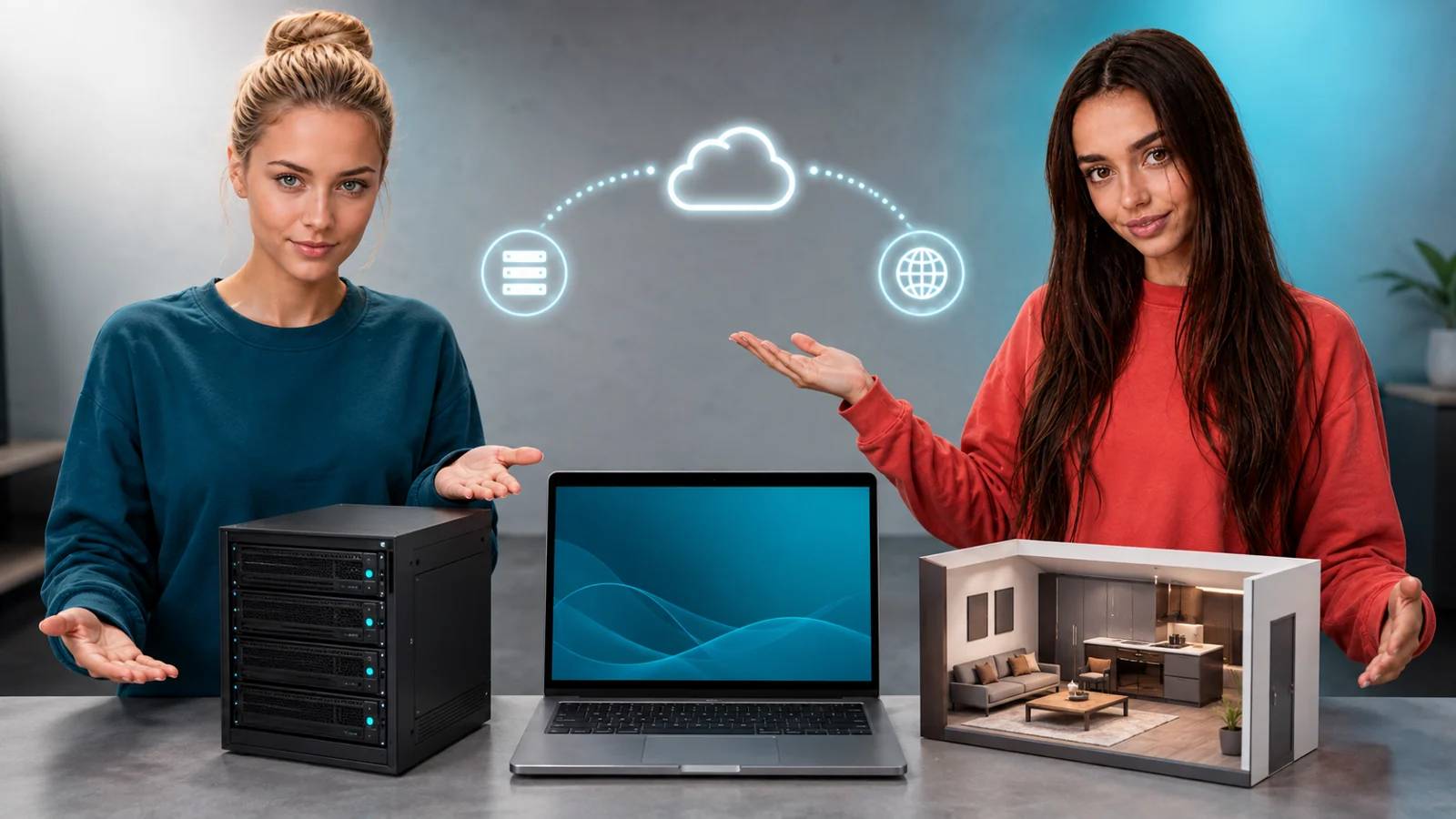 Lena und Jana präsentieren Hosting, Software und virtuelle Touren