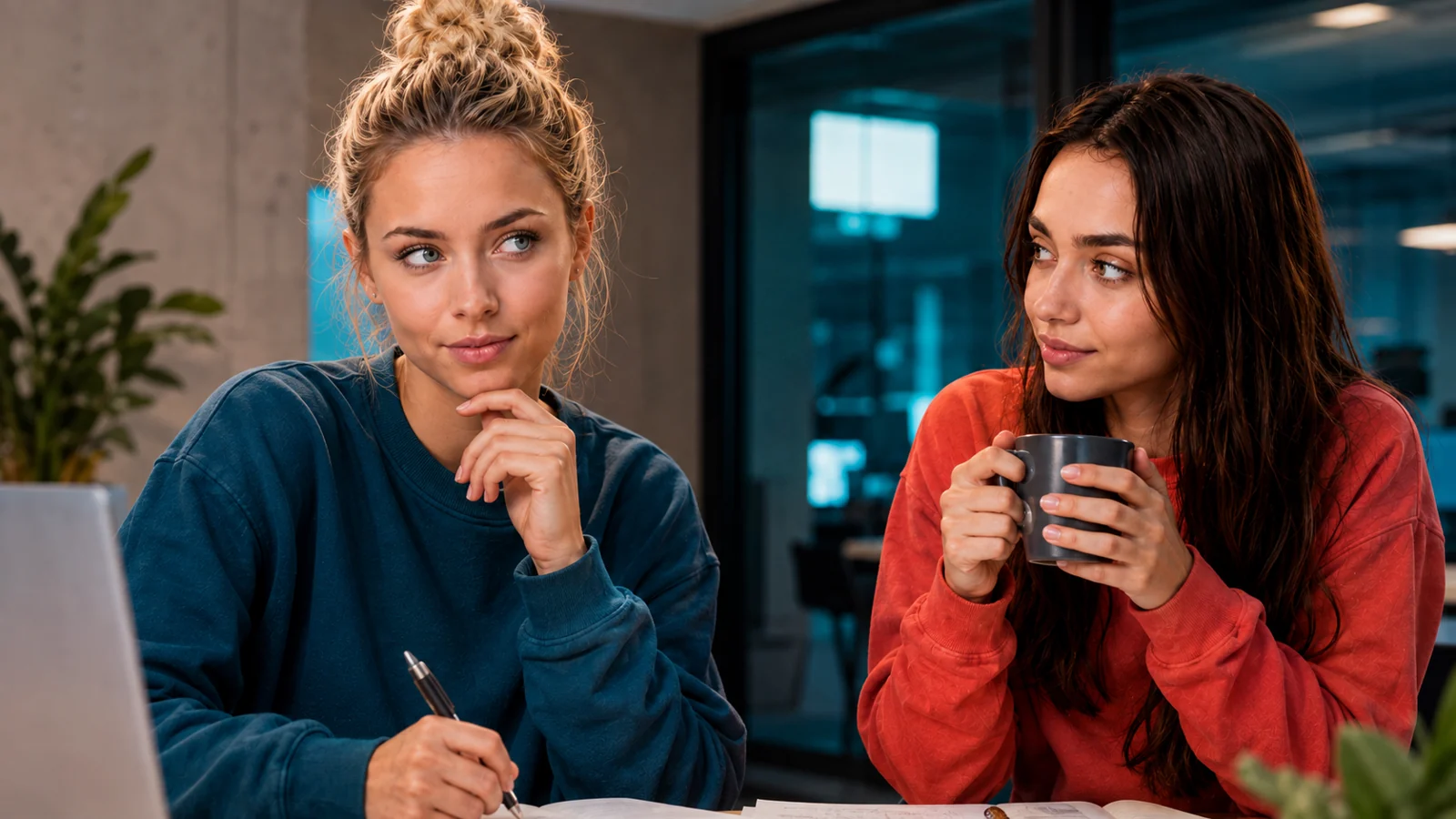 Lena und Jana präsentieren offenen Austausch über Herausforderungen